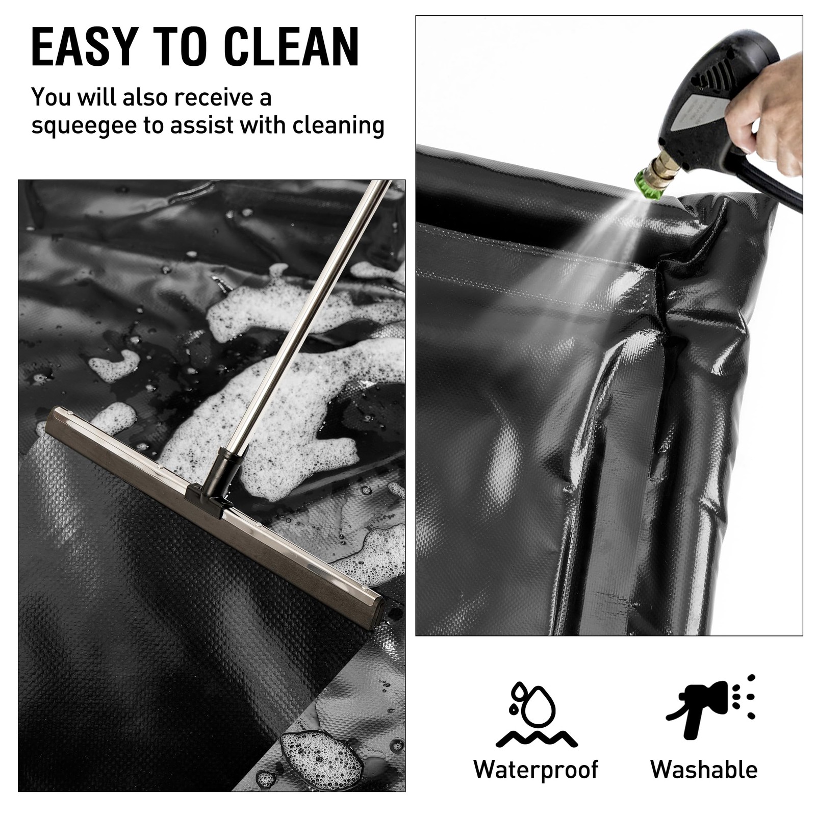 Huatean Home Garage Floor Mat, (8'6" x 16") Under Car Waterproof Containment - Image 4