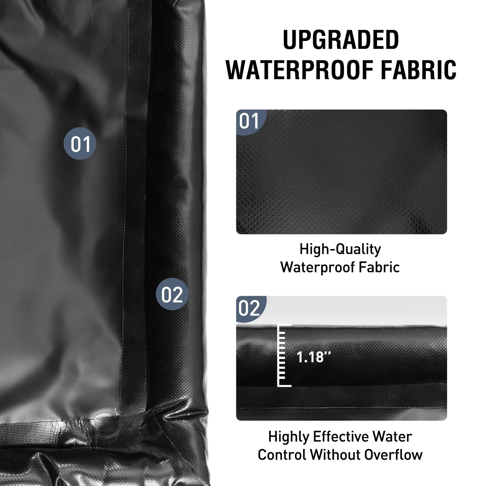 Huatean Home Garage Floor Mat, (8'6" x 16") Under Car Waterproof Containment - Image 5