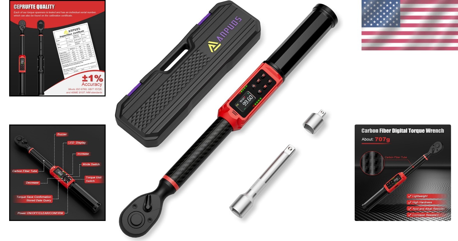 High-Precision 3/8' Digital Torque Wrench - Ideal for Automotive and Bicycle Use - Image 2