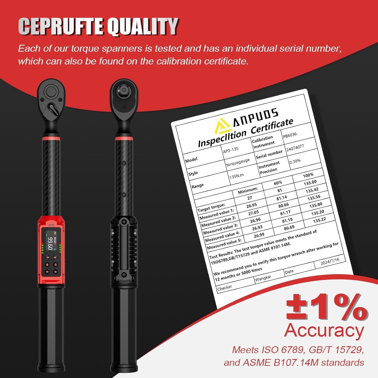 High-Precision 3/8' Digital Torque Wrench - Ideal for Automotive and Bicycle Use - Image 5