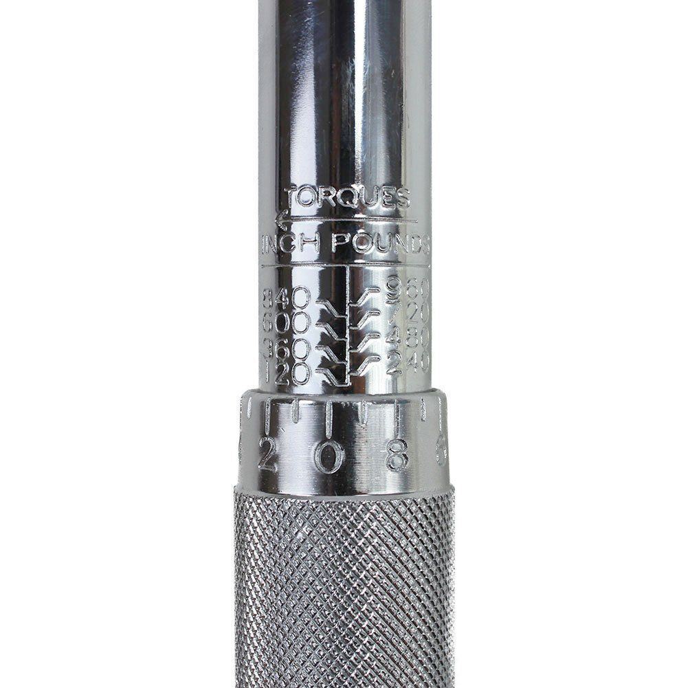 3/8" Drive Micrometer Torque Wrench Click Type Chrome Auto Shop Automotive Tools - Image 2