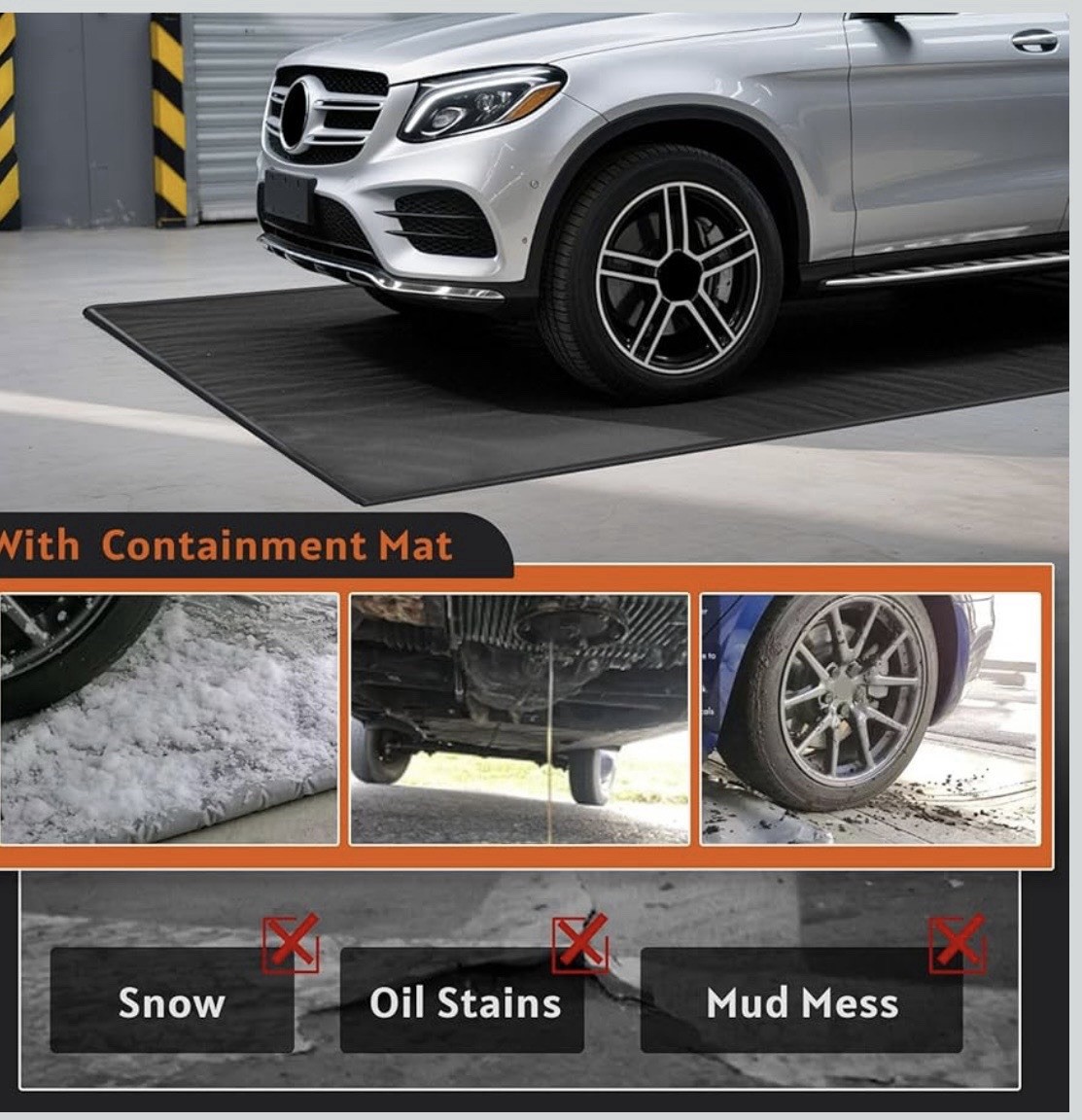 Garage Floor Mat, (8'6" x 20") Under Car Waterproof Containment Mats, Oil Mat - Image 2