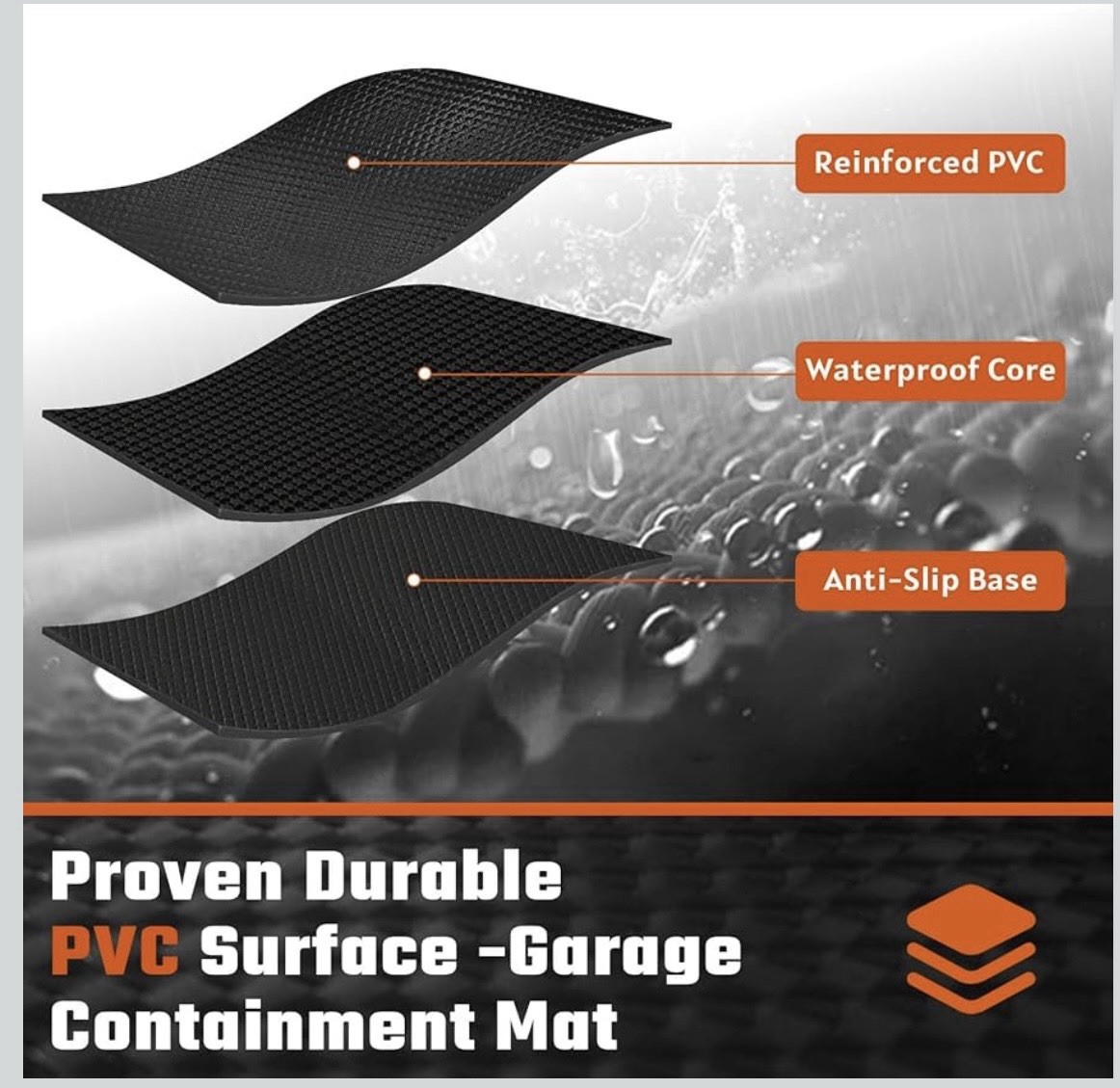 Garage Floor Mat, (8'6" x 20") Under Car Waterproof Containment Mats, Oil Mat - Image 4