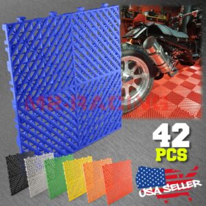 Garage Floor Mat Tile Interlocking Perforated Flooring Rubber Basement Auto Shop