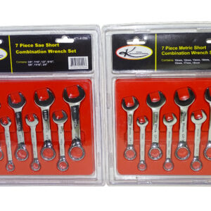 SHORT COMBINATION WRENCH SET – mm & sae – stubby wrenches – automotive tools