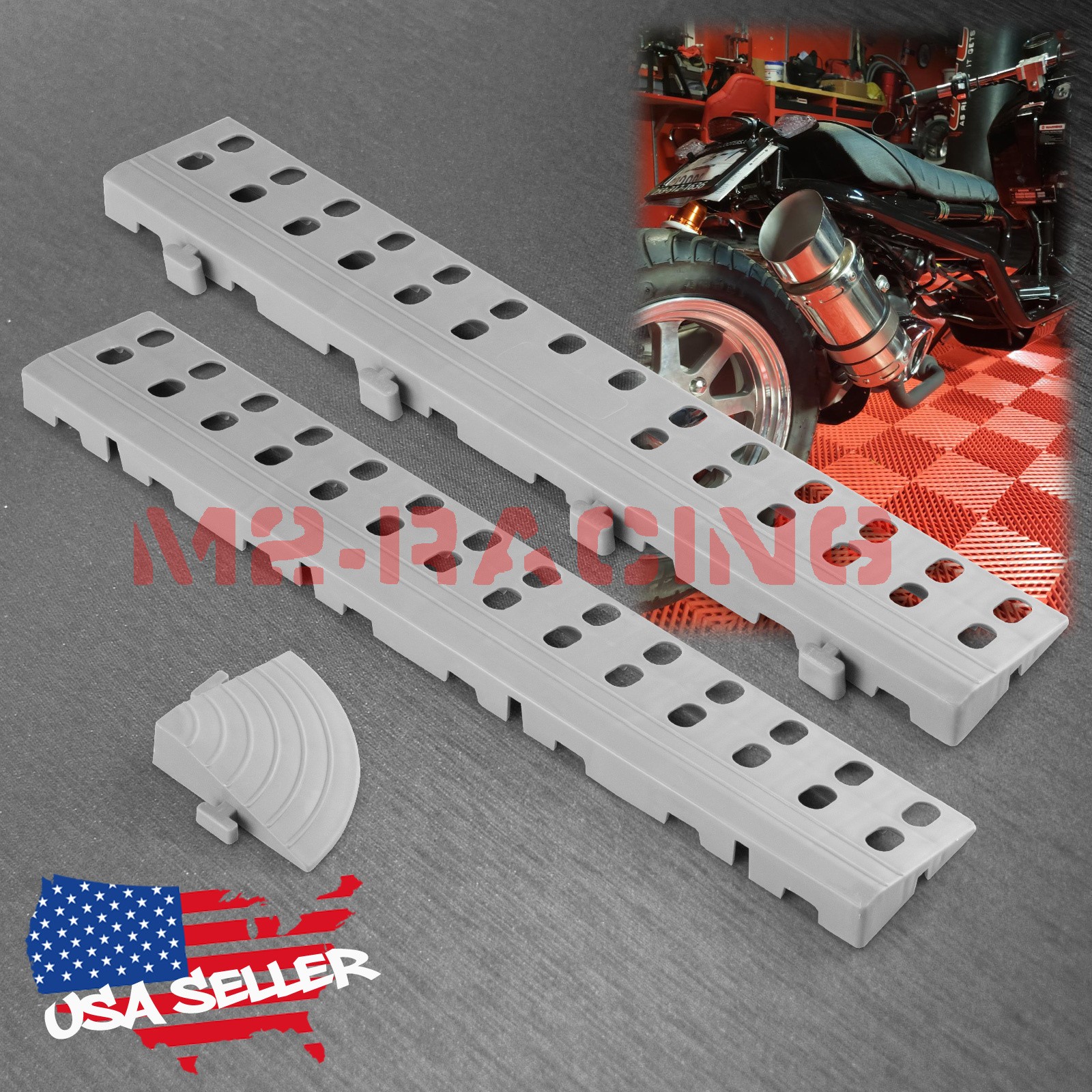 Garage Floor Mat Tile Interlocking Perforated Flooring Rubber Basement Auto Shop - Image 2