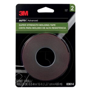 3M Super Strength Automotive Molding Tape [46 mil] (036): 1/2 in. x 15 ft. (Blac