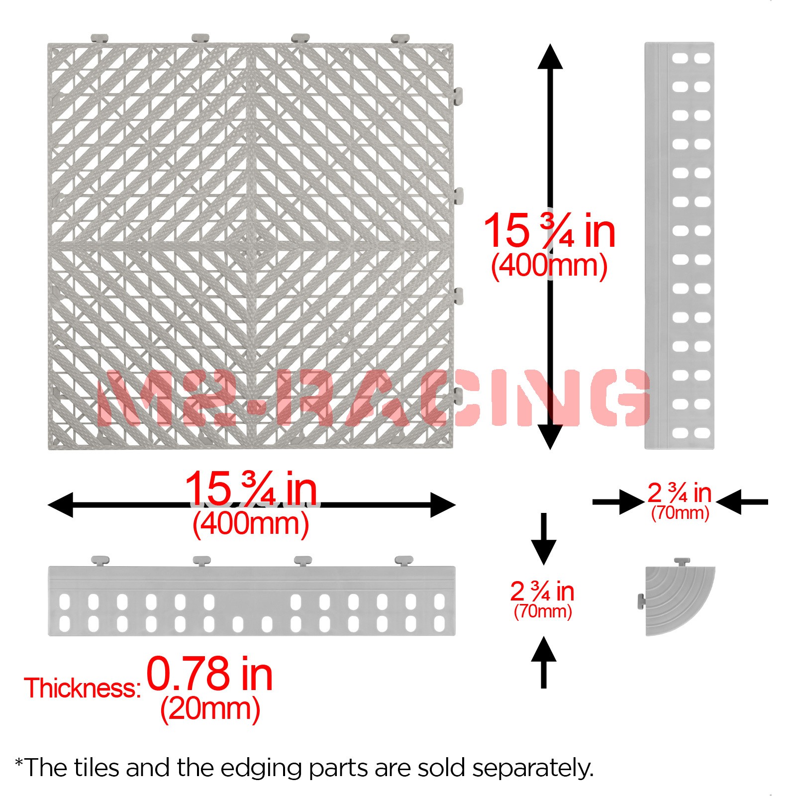 Garage Floor Mat Tile Interlocking Perforated Flooring Rubber Basement Auto Shop - Image 3