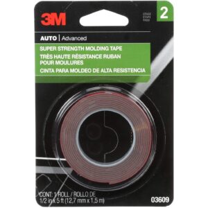 3M Super Strength Automotive Molding Tape [46 mil] (036): 1/2 in. x 5 ft. (Black