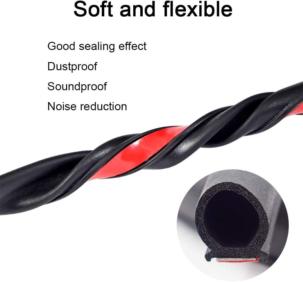 Universal Automotive Door Seal Strip D-Shape Self-Adhesive Weather Stripping for - Image 5