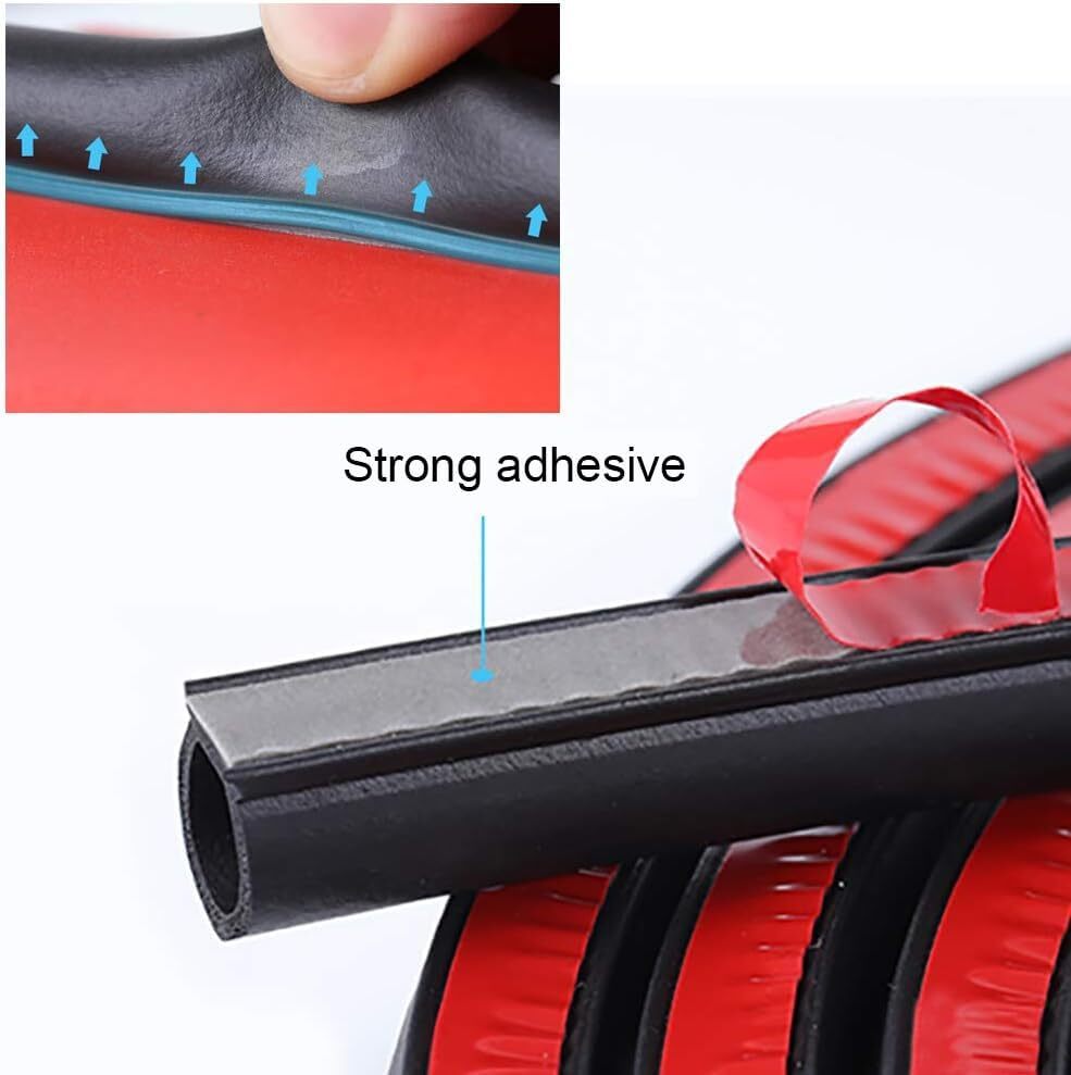 Universal Automotive Door Seal Strip D-Shape Self-Adhesive Weather Stripping for - Image 4