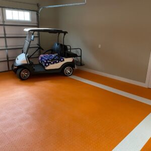 ORANGE - 50 garage floor tiles Diamond Plate Clearance Basement Deck