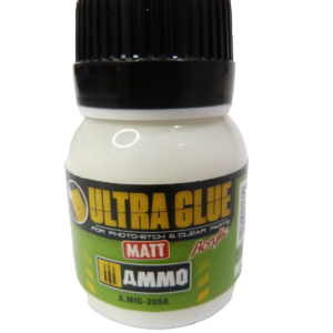 AMMO Ultra glue matt for photo etch and clear plastic parts. AMig2058. 40mL.
