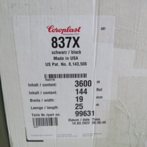 coroplast 837X-19-25-BLK Qty of 6 per Lot 19mm x 25m Automotive Adhesive Tape;