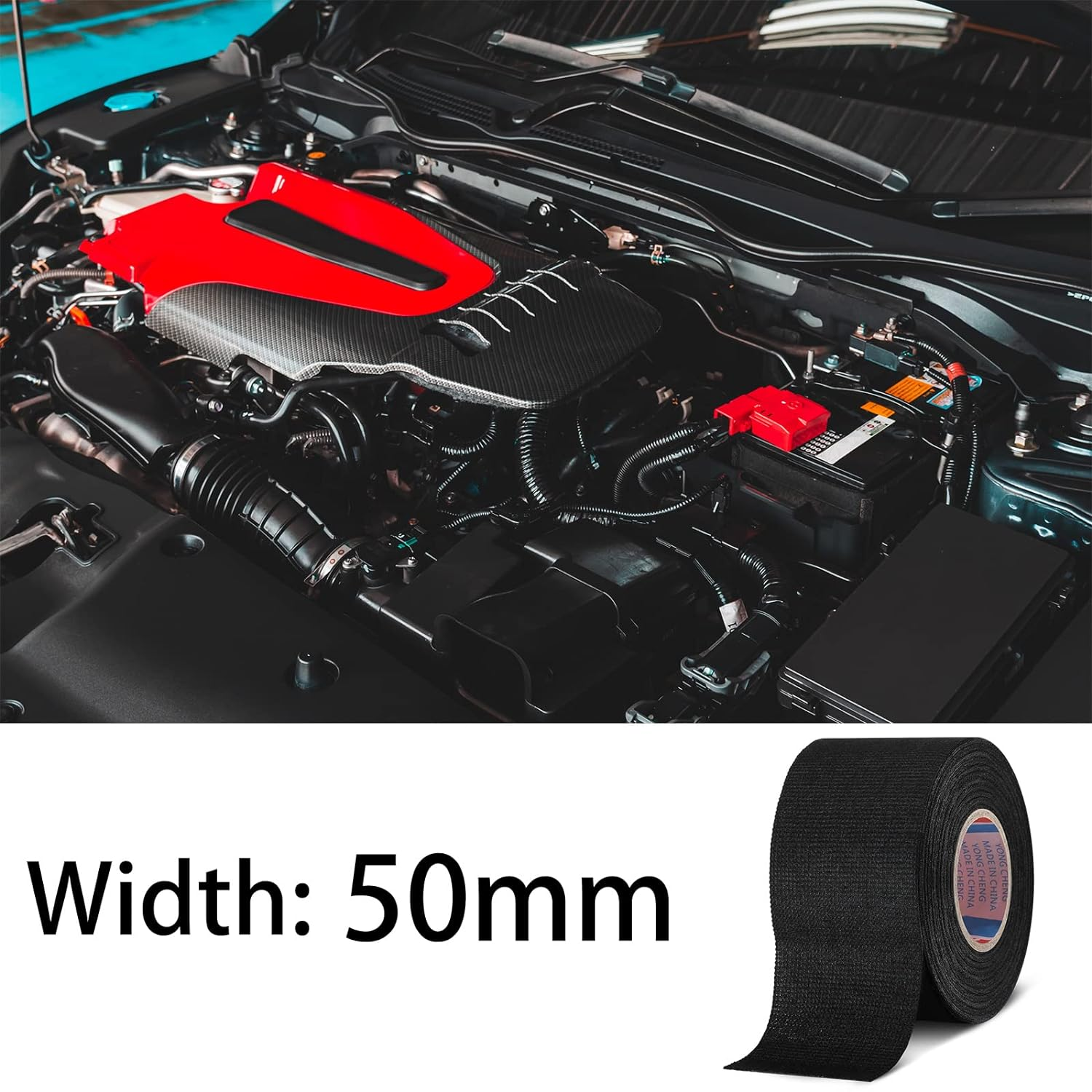 Wire Harness Tape 2in x 49.2ft Automotive Heat Resistant Cloth Electrical Wrap - Image 2