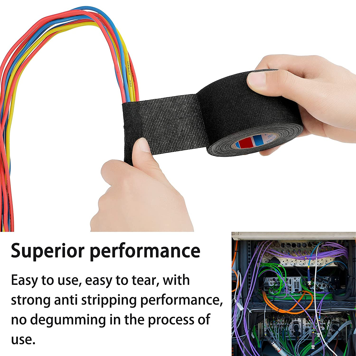 Wire Harness Tape 2in x 49.2ft Automotive Heat Resistant Cloth Electrical Wrap - Image 4