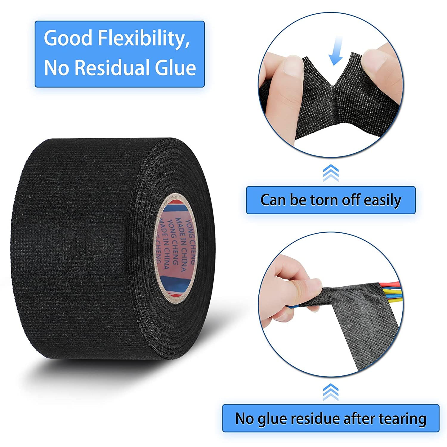 Wire Harness Tape 2in x 49.2ft Automotive Heat Resistant Cloth Electrical Wrap - Image 5