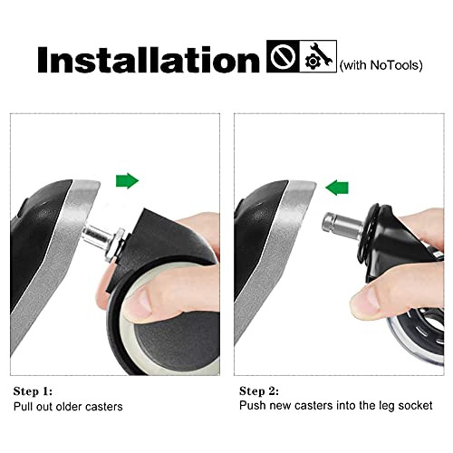 Office Chair Caster Wheels Replacement, Heavy Duty Casters Safe for All - Image 4