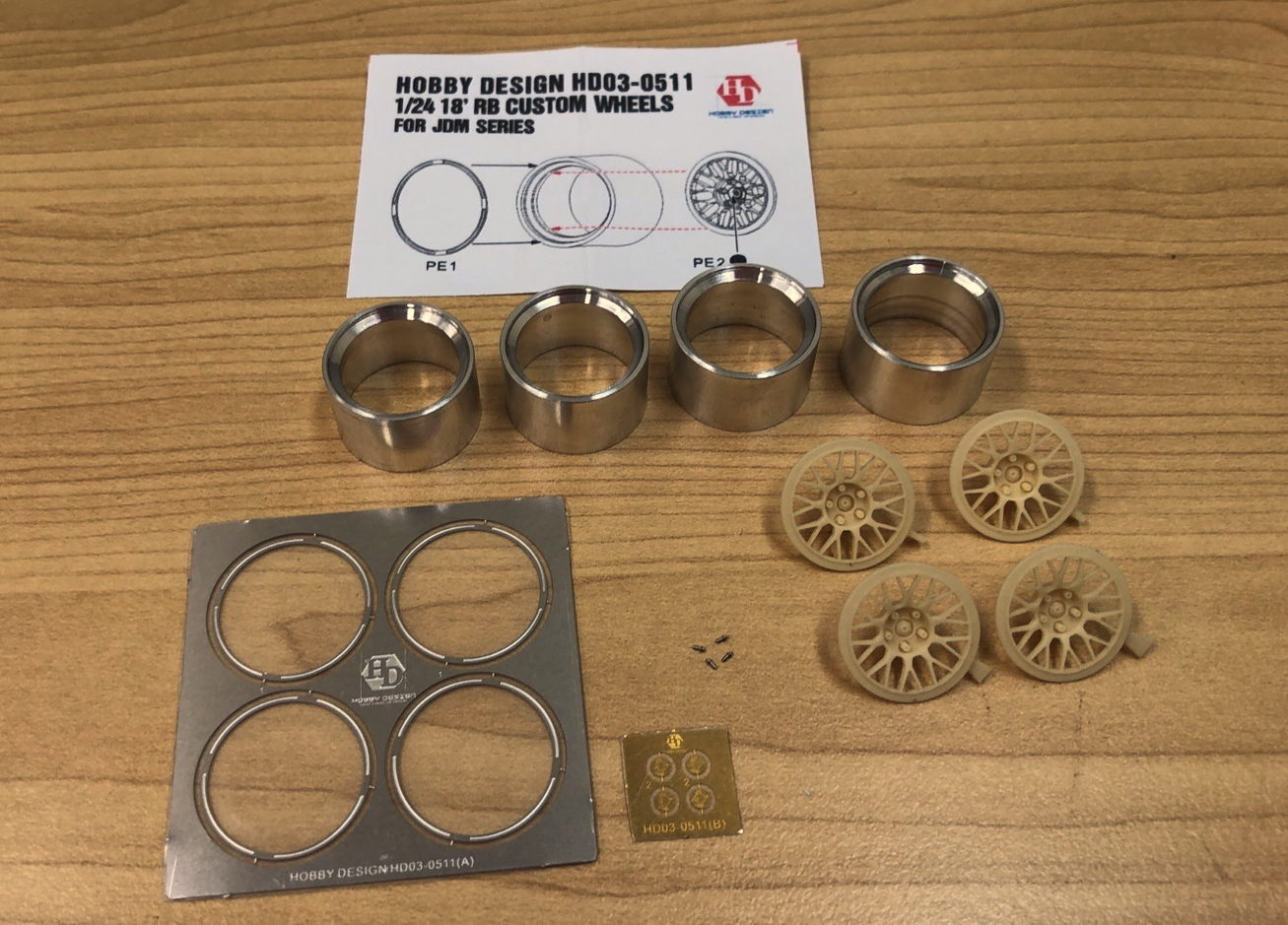 Hobby Design 1/24 18' Custom Wheels for Jdm Series (Resin + Metal + PE)