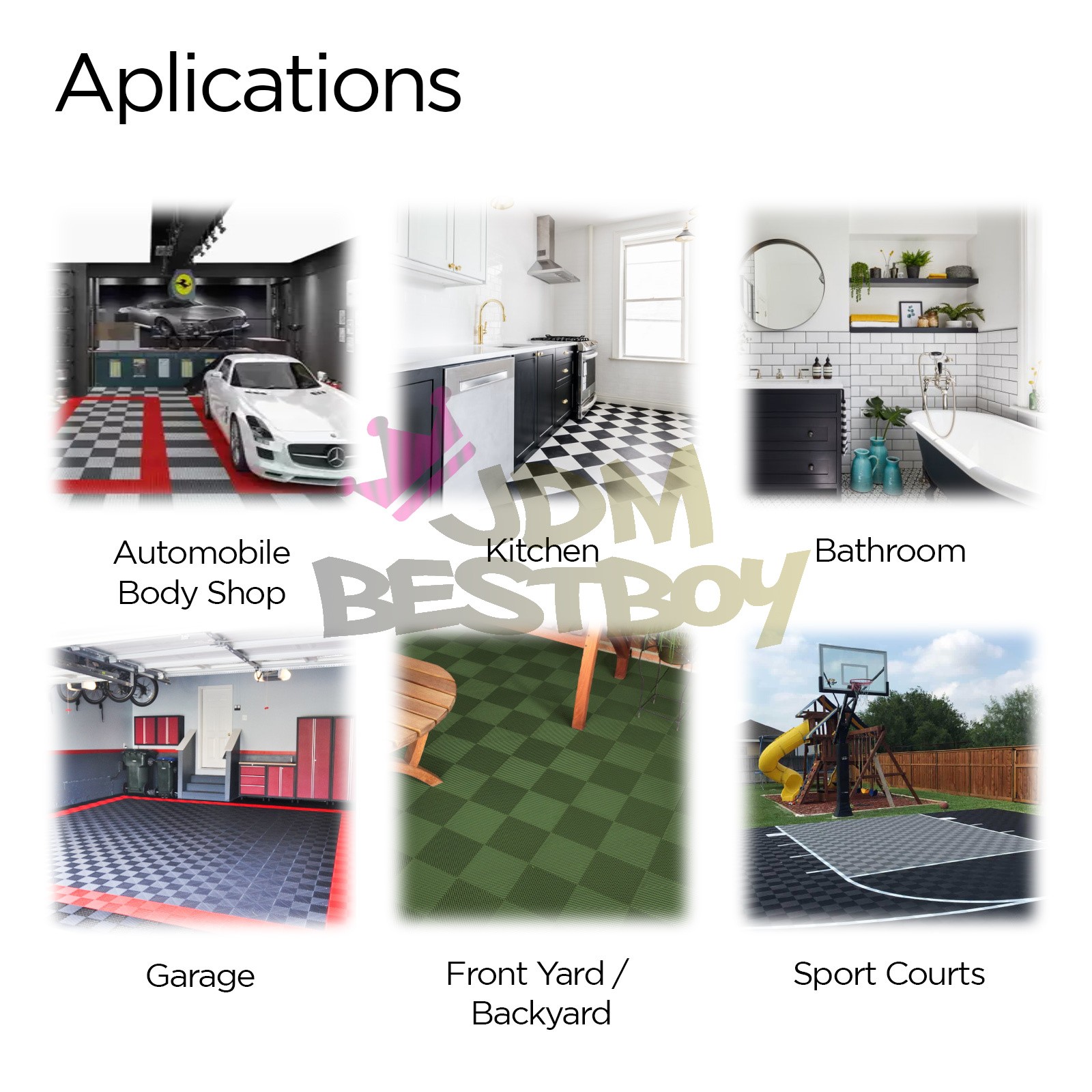 Garage Floor Mat Tile Interlocking Perforated Flooring Rubber Basement Auto Shop - Image 5