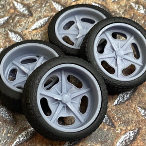 Resin Halibrand Dragmaster style model car wheels, 1/24 1/25 scale, 21 & 20 Inch