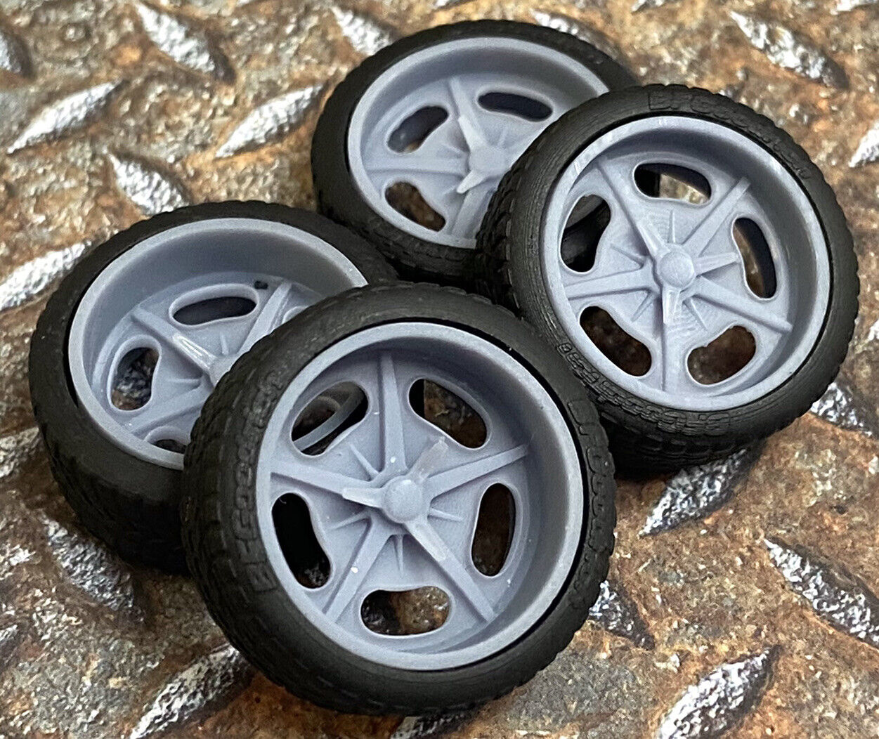 Resin Halibrand Dragmaster style model car wheels, 1/24 1/25 scale, 21 & 20 Inch