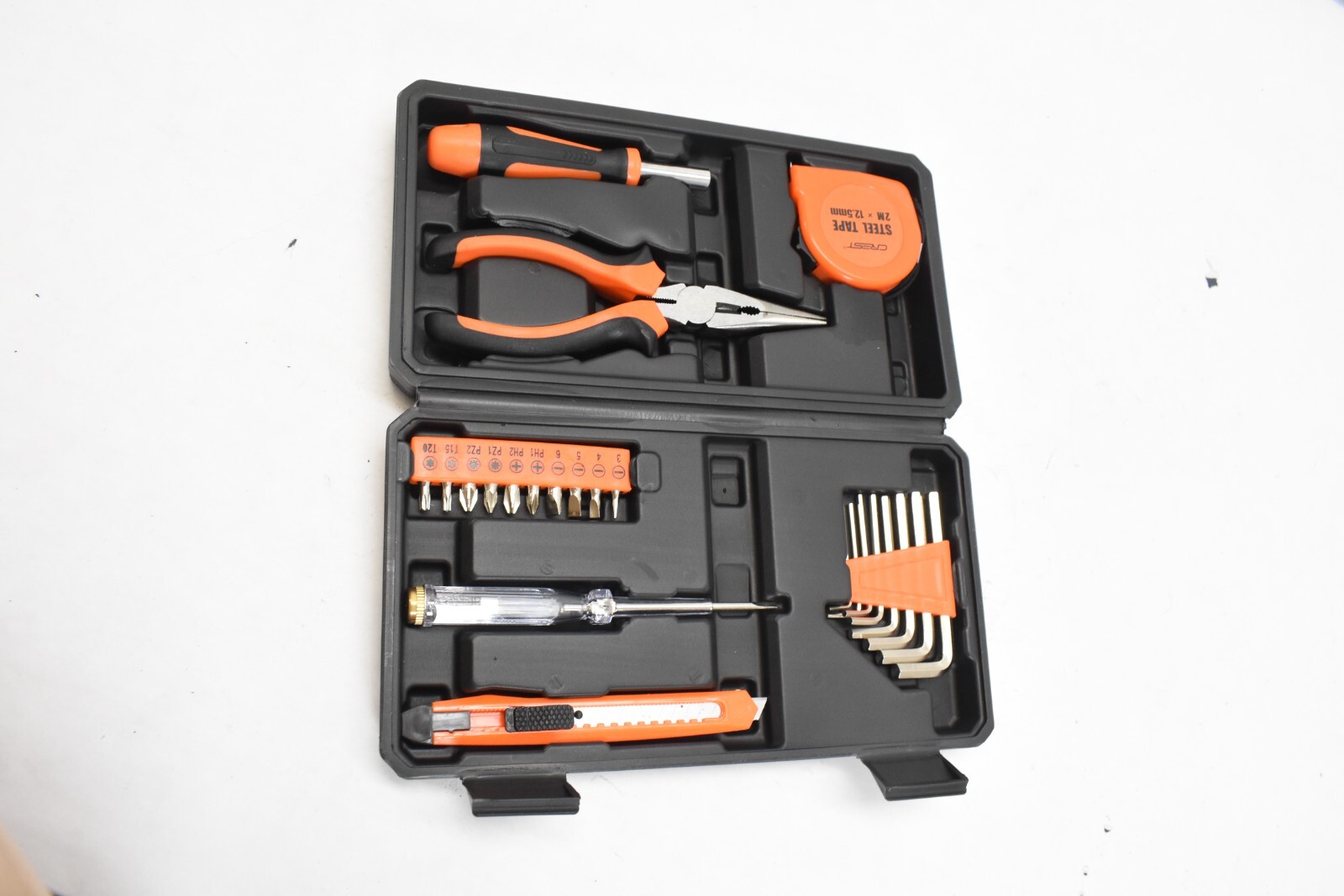 General Hand Tool Kit w/ Plastic Tool Box Storage Case Automotive Wrench 23 Pack - Image 2