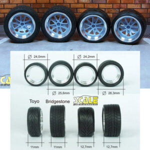 Scale Production 1/24 17" Fifteen 52 Outlaw 001 Wheels w/Toyo Stretchwall Tyres
