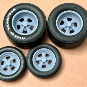 Resin 17/15 Scale inch “Cragar SS” Drag Wheels With Cheater Slicks 1/24