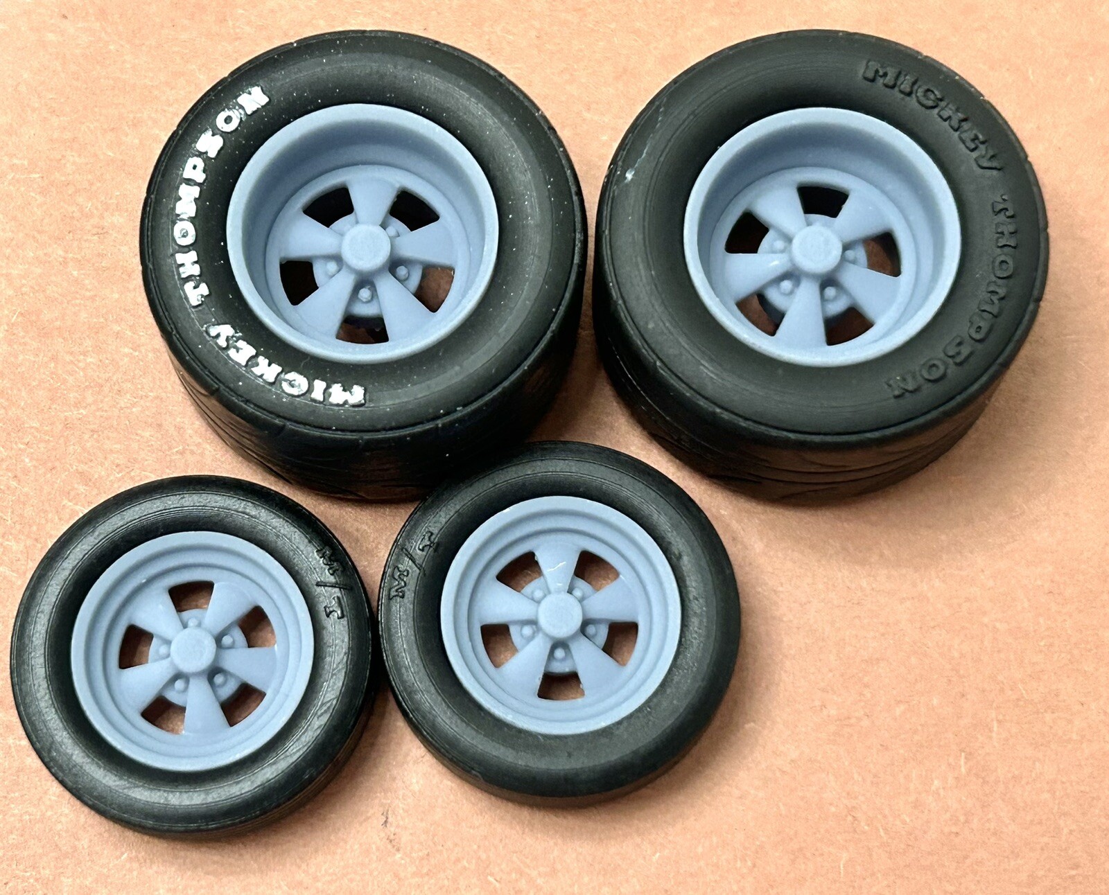 Resin 17/15 Scale inch “Cragar SS” Drag Wheels With Cheater Slicks 1/24