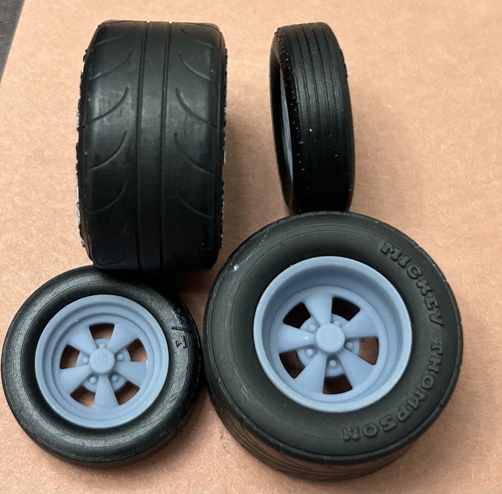 Resin 17/15 Scale inch “Cragar SS” Drag Wheels With Cheater Slicks 1/24 - Image 2