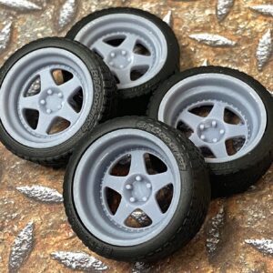 Resin 21/20 in. “Rotiform ROC” model car wheels, 1/24 1/25 scale