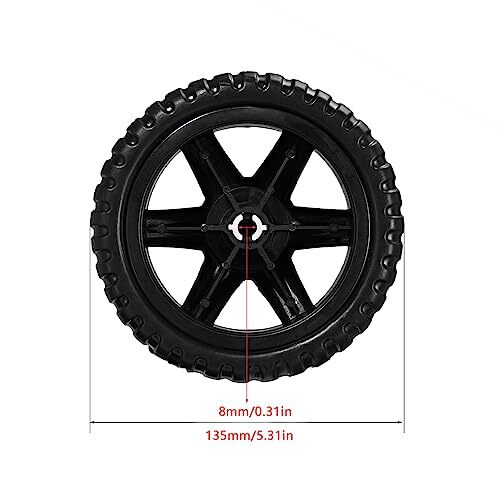 2 Pack Shopping Cart Wheels Replacement 5 inch Dia Rubber Foam Wheel Repair - Image 2