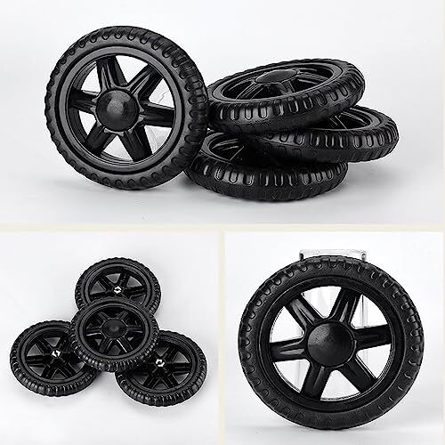 2 Pack Shopping Cart Wheels Replacement 5 inch Dia Rubber Foam Wheel Repair - Image 5