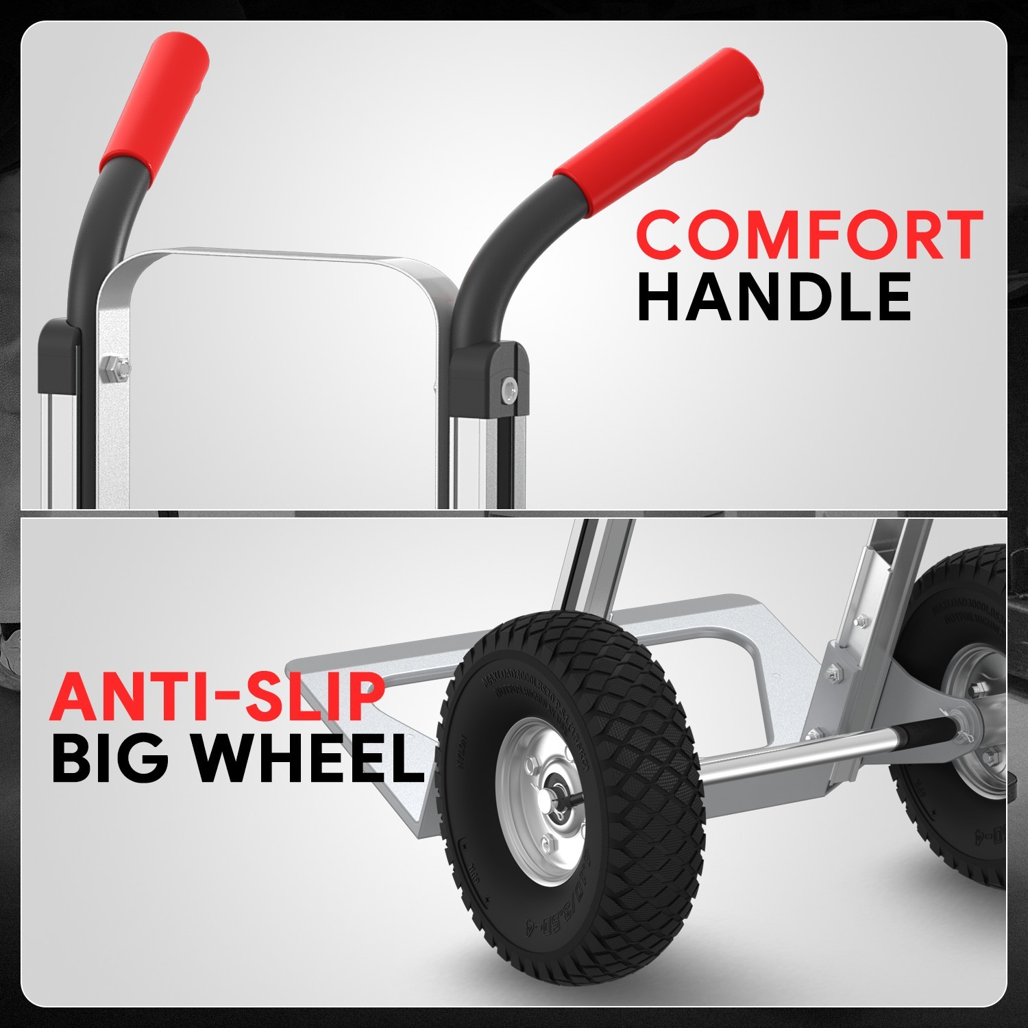 550 bs Heavy Duty Cart Dolly Trolley Push Hand Truck Moving w/ Pneumatic Wheels - Image 3