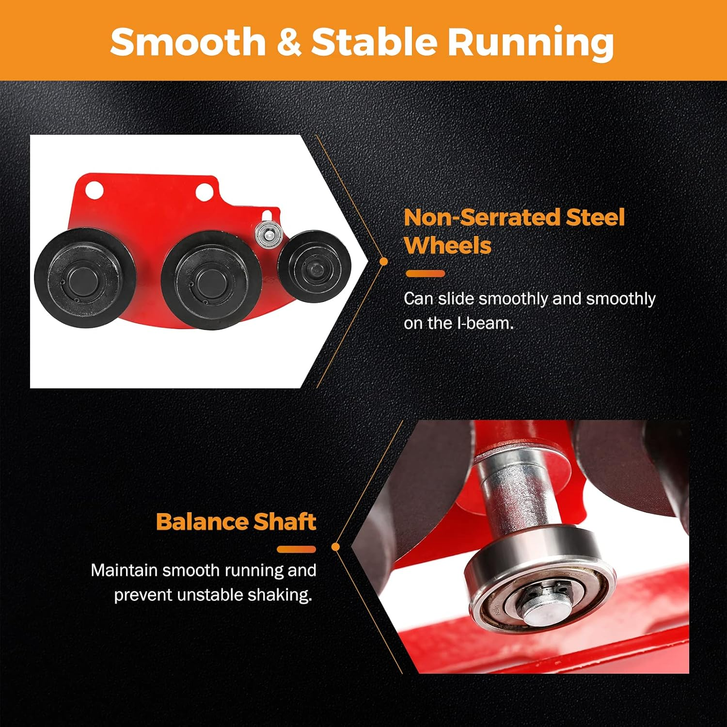 Manual Trolley for I-Beam 1 Ton Push Geared Overhead for PA600 PA700 PA800 PA900 - Image 3