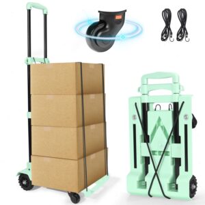Folding Hand Truck Trolley Lightweight Cart Shopping Luggage 4 Wheels