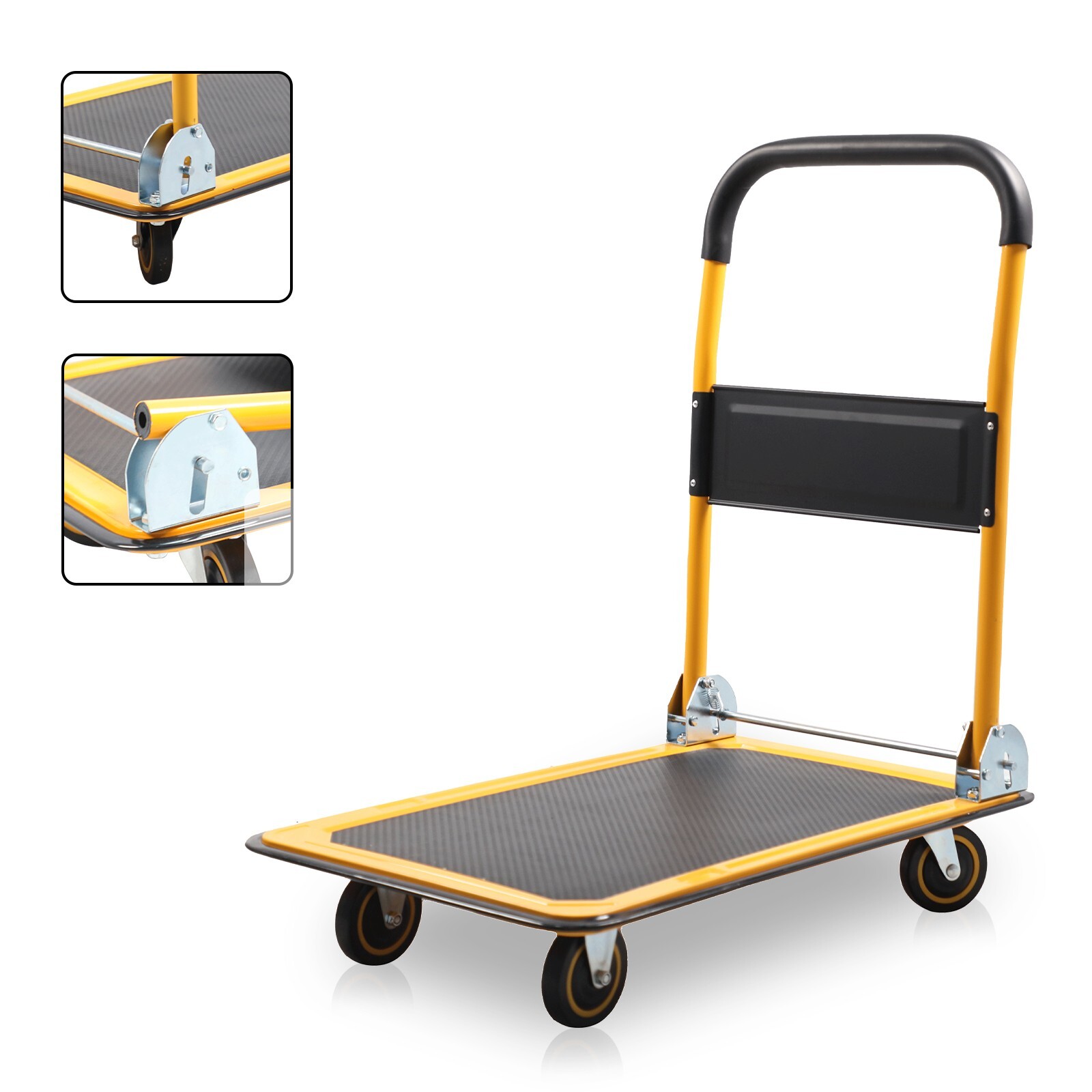 APOLLOLIFT 330lbs Push Dolly Cart Foldable Platform Truck Trolley Hand Truck - Image 4