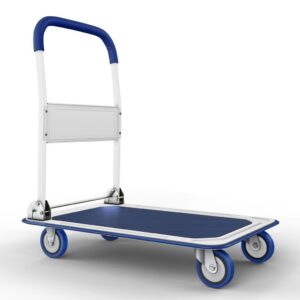 Folding Hand Truck Dolly Cart with Wheels Luggage Cart Trolley Moving 330lbs