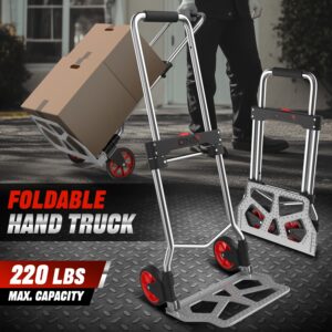 220 lbs Cart Folding Dolly Collapsible Trolley Push Hand Truck Moving Warehouse