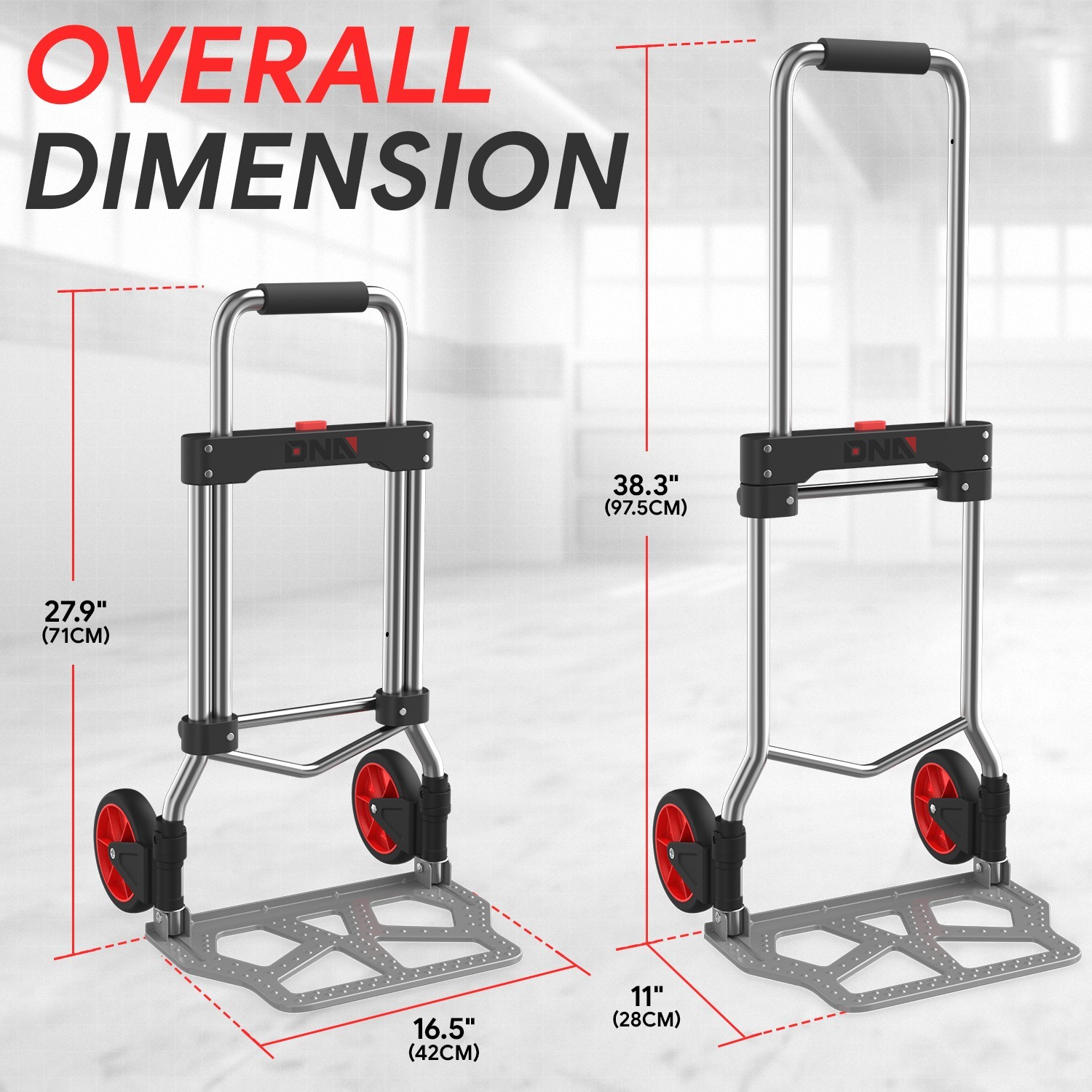 220 lbs Cart Folding Dolly Collapsible Trolley Push Hand Truck Moving Warehouse - Image 5