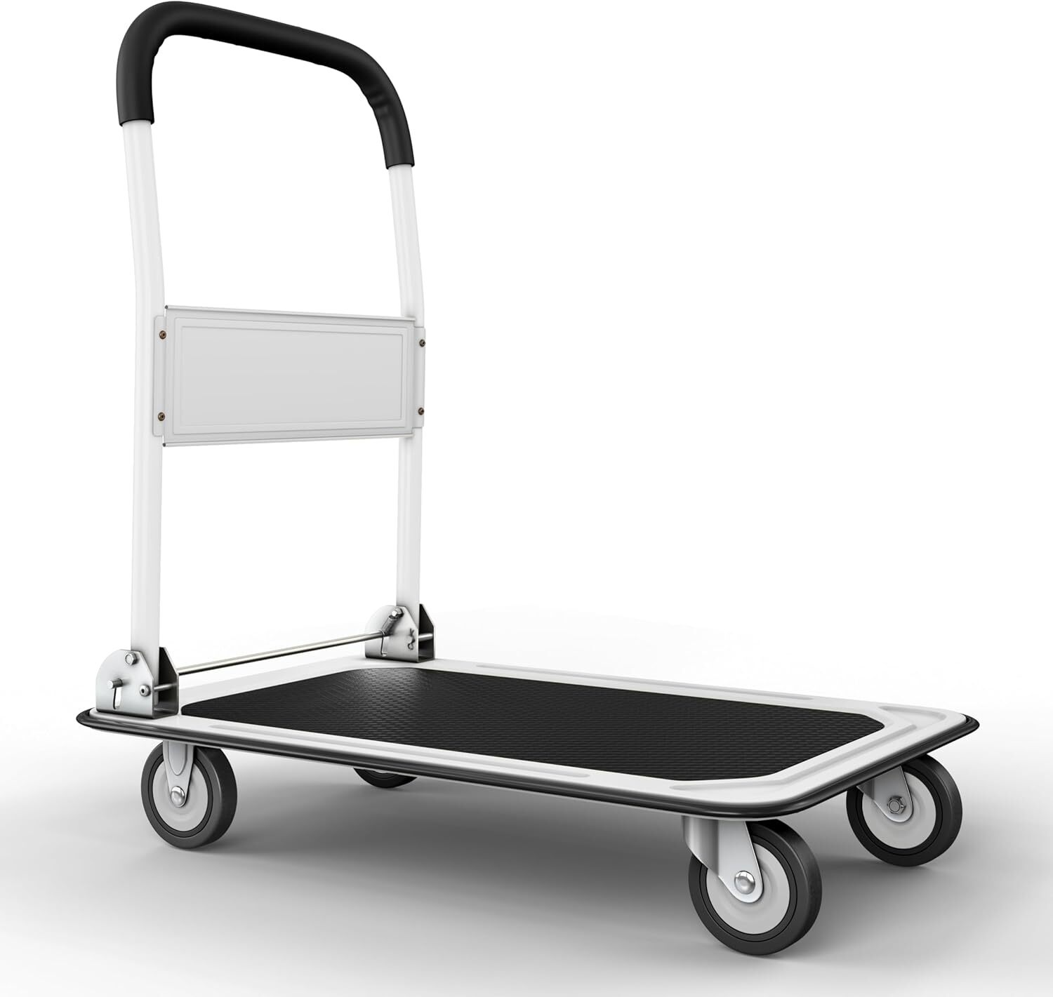 Folding Hand Truck Dolly Cart - 330lbs Capacity Luggage Trolley in White