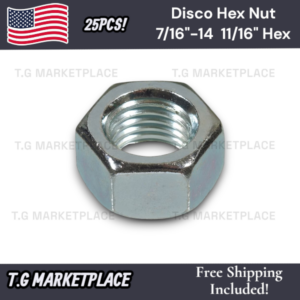 25* Disco Automotive 1316PK 7/16"-14 Hex Nut 11/16" Hex Bright Zinc Finished