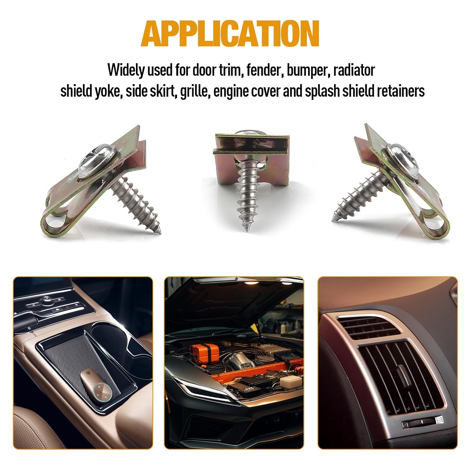 200PCS Car U‑Clips with Screw Assortment Kit, Automotive Screws and Clips, 6/8/1 - Image 4