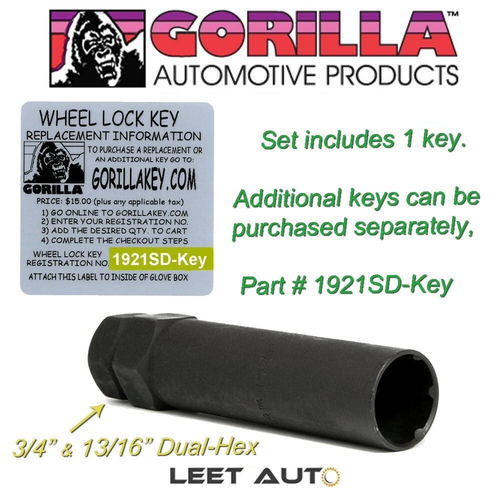 (20) Gorilla Small Diameter Lug Nuts, 12mm x 1.25, Black, Spline, K5CS-12125BGR - Image 3