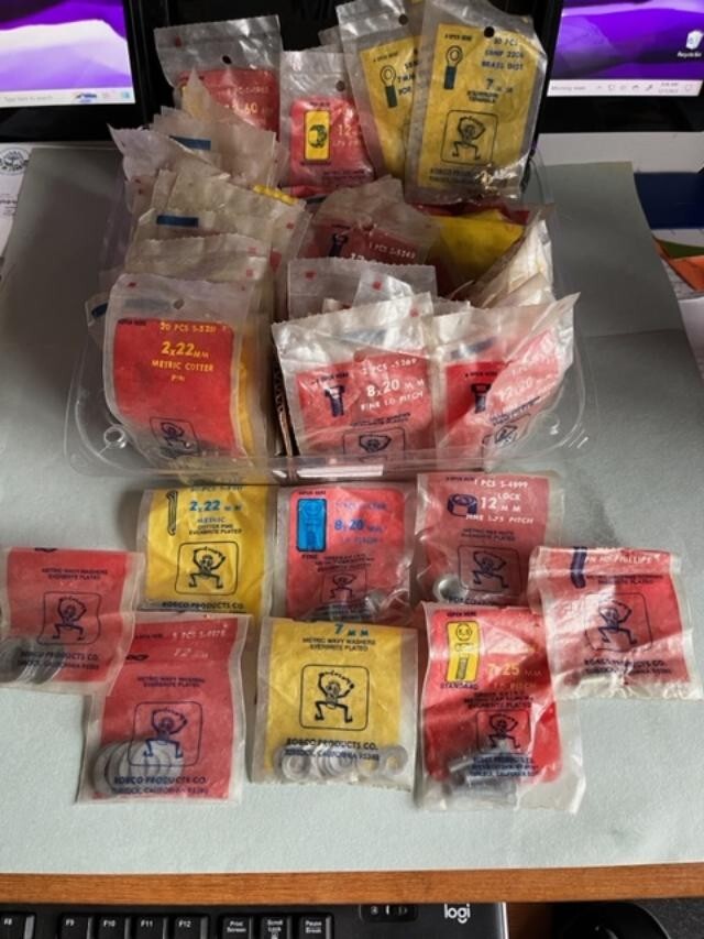 Robco Automotive Hardware, Made in USA, vintage metric nuts bolts over 100 packs