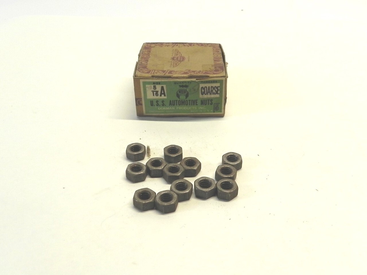 VINTAGE DORMAN LOT OF 13 5/16"A NUTS W/COARSE THREAD U.S.S. AUTOMOTIVE NUTS NEW