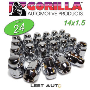 (24pc.) Gorilla Lug Nuts, 14mm x 1.50, Chrome, Bulge Acorn, 13/16" Hex, 91148