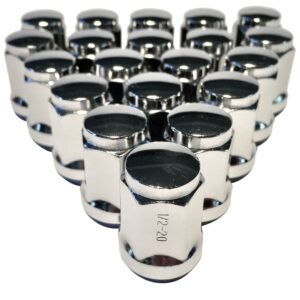 Set of 20 1/2" Lug Nuts Chrome Acorn Bulge Wheel Nut Closed End Lugnuts 1/2x20