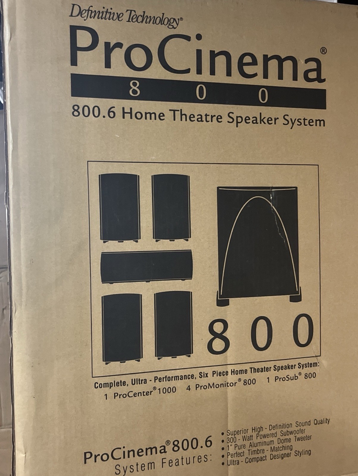 Definitive Technology ProMonitor 800 Speakers Subwoofer & Procenter 1000 Sealed